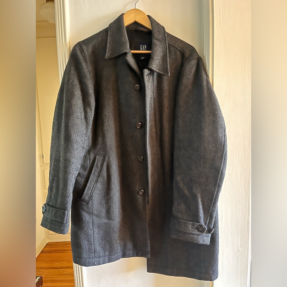 Oversized Herringbone Wool Coat